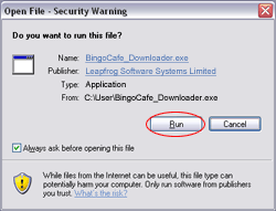 bingo cafe download instructions run file